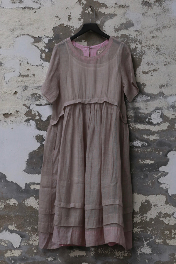 EKA 25 Spring/Summer Round Neck Midi Dress EKA-SS/25/128/RAZE-GRAY